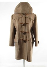 Cool Brown 100% Wool Gloverall 3/4 Sleeve Duffle Coat M
