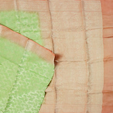Vintage Green Sarees 100 Pure Silk Woven Indian Sari 5YD Decor Craft Fabric