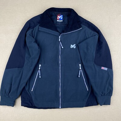 Millet Jacket Gore Wind Stopper Fleece Mens Small  Black Grey Full Zip Outdoors