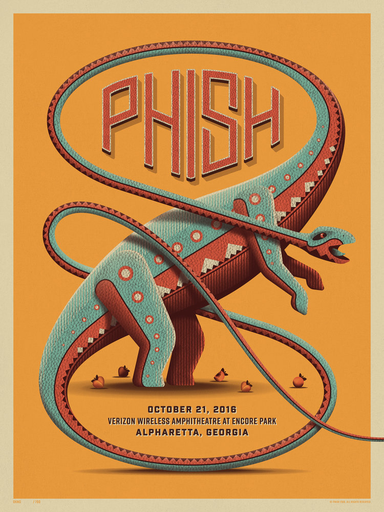 phish ポスター Phish poster by GIGART for their 2022 show at The Blossom