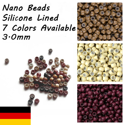 200stk Nanoringe mit Silikon 3,0mm Nano Ringe Microringe mit Silikon Dunkelblond