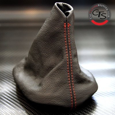 GEAR STICK GAITER FOR CITROEN C4 PICASSO 06-13 BLACK LEATHER STITCH RED