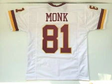 UNSIGNED CUSTOM Sewn Stitched Art Monk White Jersey - M, L, XL, 2XL, 3XL
