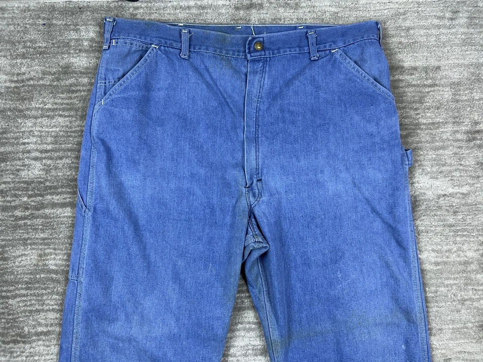 Jeans vintage Sears para hombre 42x30 azul carpintero denim hechos en EE. UU. Foto 2 de 4