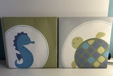 Set of 2 Ocean Animal Wall Pictures for Baby/Child  s Room