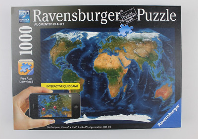 Puzzle Augmented Reality Satellitenweltkarte Interactive Quiz Game, Ravensburger