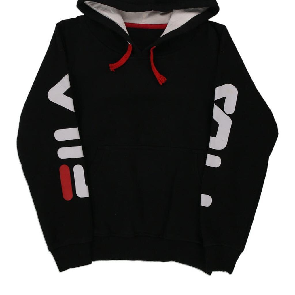 Felpa con cappuccio Fila Spellout età 10 12 anni XL cotone nero