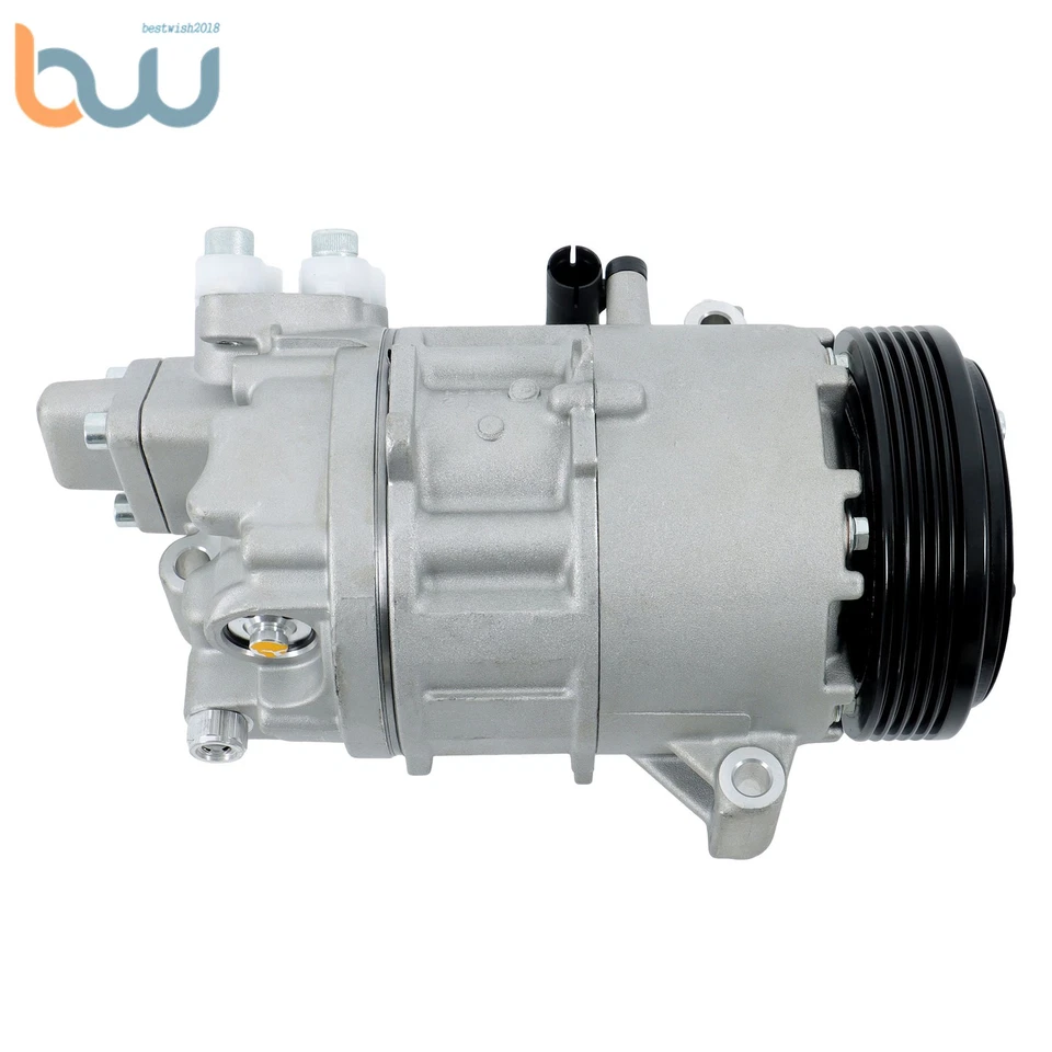 Compresor de aire acondicionado para BMW 320i E46 2003-05 con polea de 5 ranuras y compresor CSV717 Foto 3 de 4