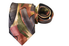 JERRY GARCIA MEN'S TIE BROWN, YELLOW/STRIPED WIDTH: 3.50