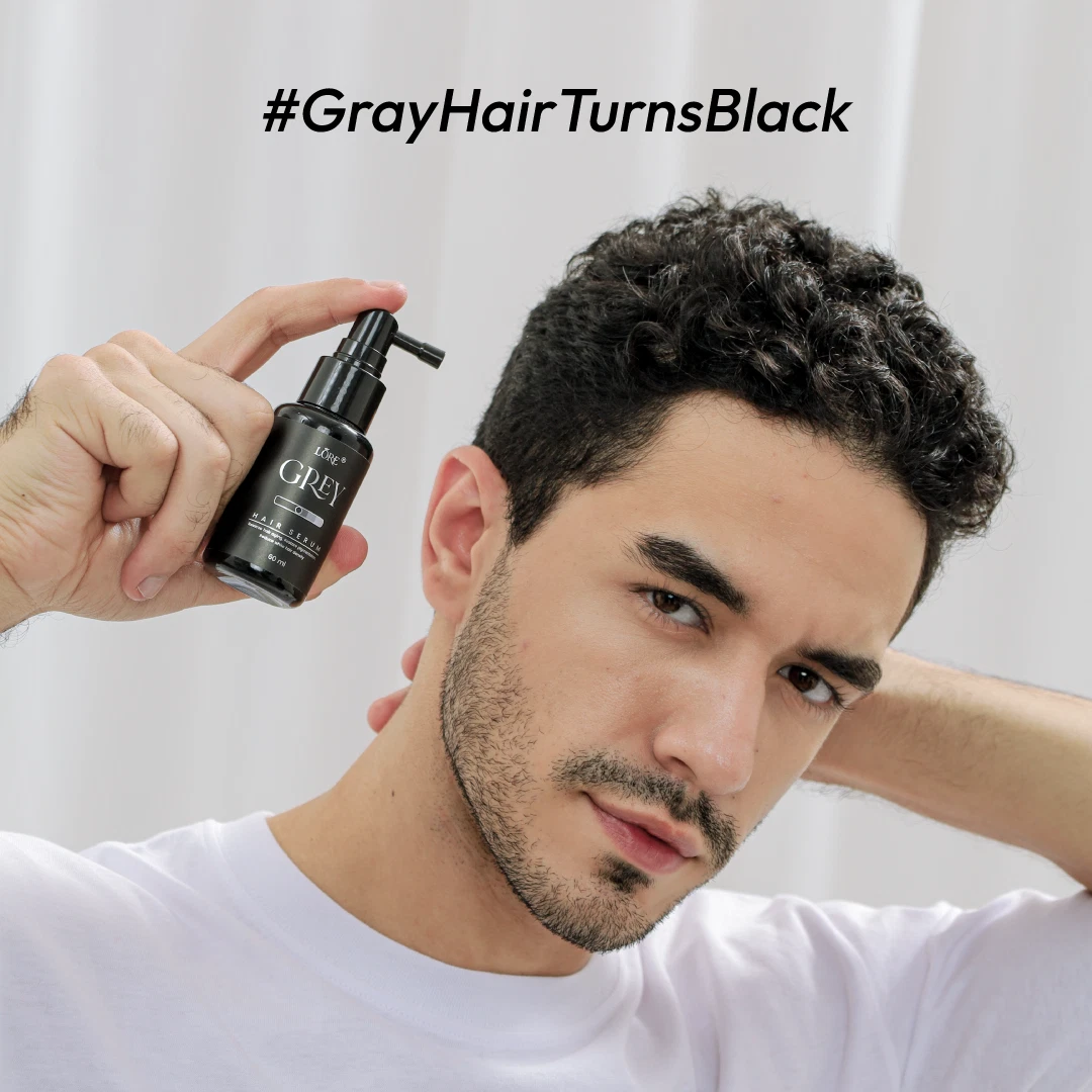 LORE Grey Hair Serum with Silverfree and Pro-Vitamin B5 | Reduce White Hair