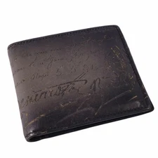 Berluti wallet bi-fold compact calligraphic scrit leather men's Used MOLO-0