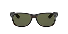 Ray-Ban RB2132 New Wayfarer Square Sunglasses Tortoise/G15 Green 52MM