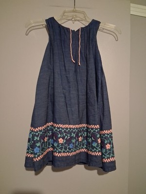 Artisan NY Boho Chic Denim Chambray Blue Dress Girls