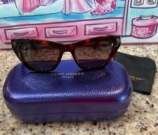 KURT GEIGER KGL1006 Shoreditch 51mm Havana Cat Eye Sunglasses Tortoise CaseCloth