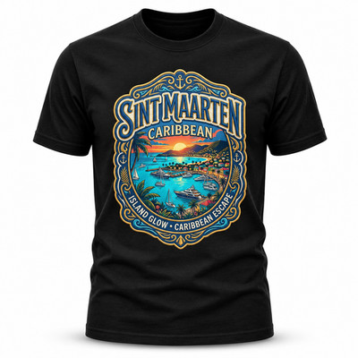 Sint Maarten Caribbean Beach Graphic T-Shirt Unisex Travel Tee