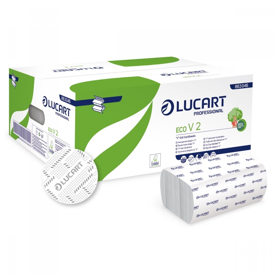 Stock Asciugamani a V Lucart 863046 | Risparmio per Uffici e Aziende