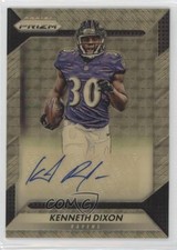 2016 Panini Prizm Rookie Gold Vinyl 4/5 Kenneth Dixon #RA-KDX Auto un2