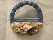 Ocean/Beach scene Tropical Christmas Ornament- two sides w/ shells-beached boat