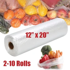 12''x20'' Plastic Produce Bags On Roll Kitchen Food Fruit Storage Bags 350/Roll