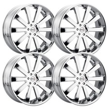 Set-4 Heavy Hitters Hh10 24x10 6x135 30mm Chrome Wheels Rims 24 Inch
