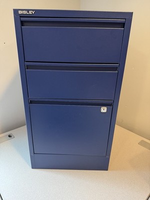 NEW! Bisley 3-Drawer Flush Front File Cabinet - Oxford Blue  **REDUCED PRICE**