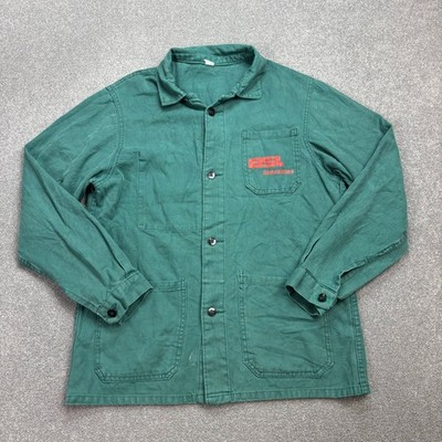 Vintage französische Jacke Erwachsene Medium grün Hausarbeit Arbeitskleidung ...