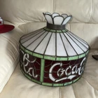 VTG 1960s70s Coca-Cola Stained-Glass Hanging Light Lamp Tiffany Style