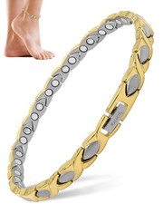 Ultra Strength Titanium Magnetic Therapy Anklet for Women Gold Silver
