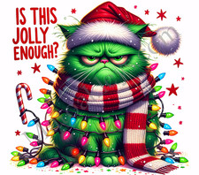 20oz Tumbler Wrap Is This Jolly Enough Cat Sublimation Print Ready To Press