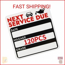 Mkobon 120 Pcs Oil Change Stickers, Next Service Due Sticker for Windshield