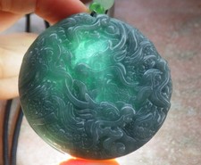 Video Certified Green 100% A Jade jadeite Pendant 9 Dragon Spit Bead 九龙戏珠 959408