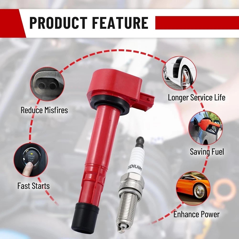 6 Pack Ignition Coils and Iridium Spark Plugs,Uf400 PK16TT/4503 Coil Pack Kits H