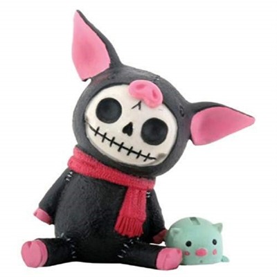 Furrybones Black Bacon Skeleton in Pig Costume Figurine