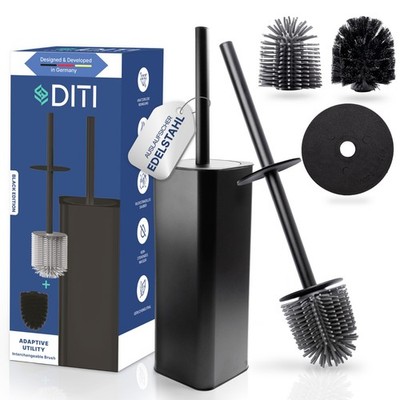 DITI WC bürste Silikon mit Klobürstenhalter spritzschutz inklusive ersatzkopf