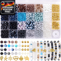 GrüNe Glasperlen Set 6Mm FüR Schmuck Basteln ArmbäNder Ohrringe & Ketten