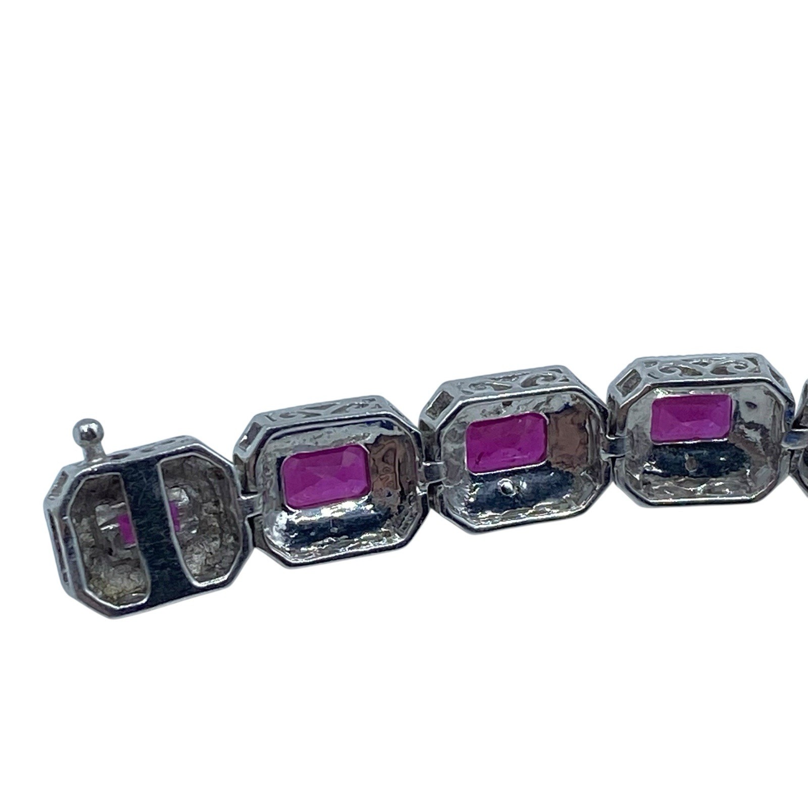 Sterling Silver Lab Created Ruby Illusion Tennis … - image 7