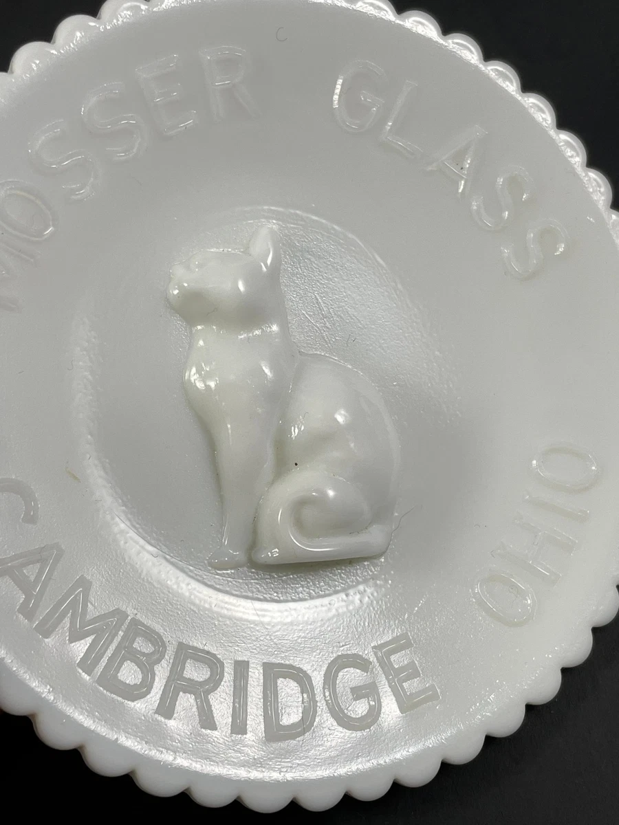 milk glass cat plate products for sale | eBay