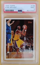 1996-97 TOPPS BASKETBALL * MINT * KOBE BRYANT ROOKIE CARD #138 * PSA 9 * HOF *. rookie card picture