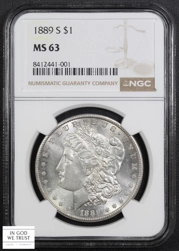 1889 S Morgan Silver Dollar $1 NGC MS 63
