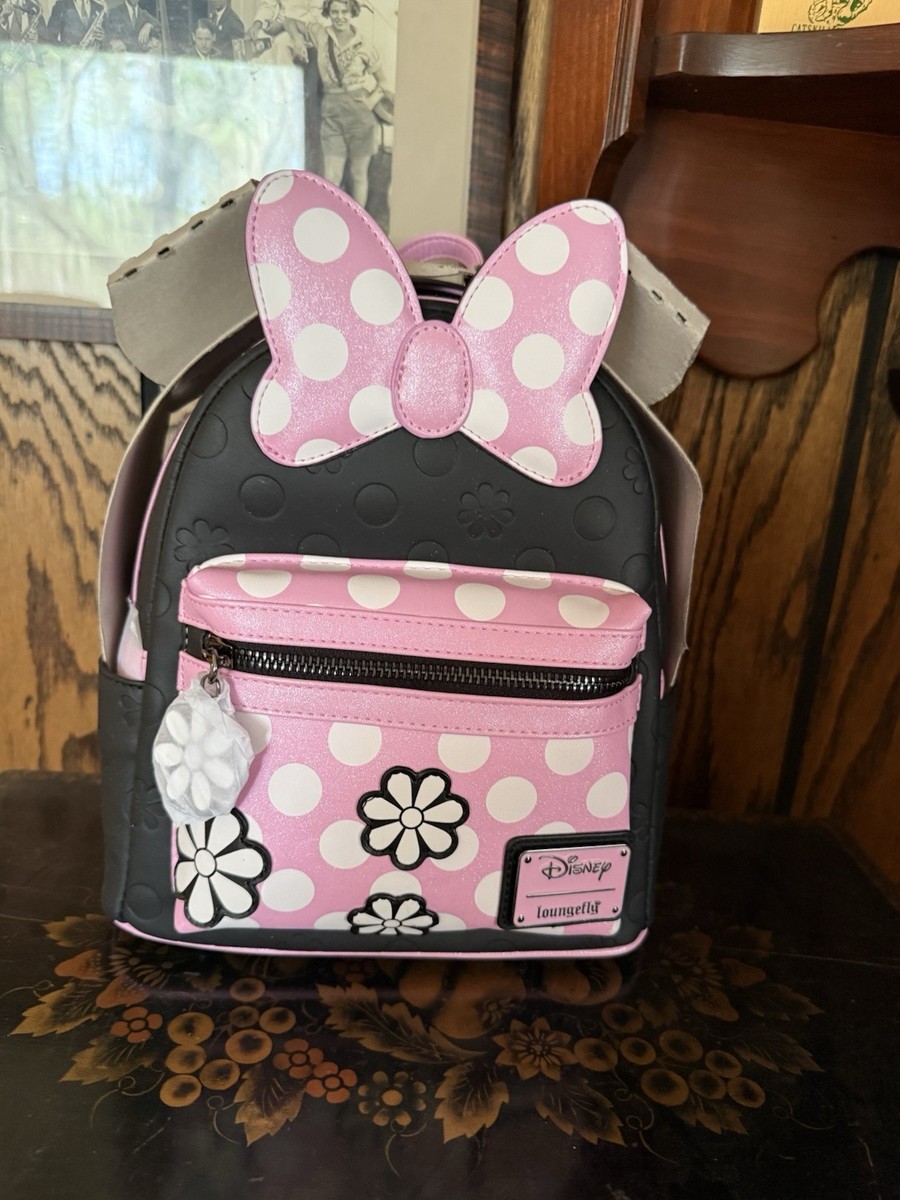 disney minnie mouse floral mini backpack Disney Loungefly Minnie Mouse Floral Rock The Dots Mini Backpack NWT