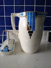 Antiker  Art Deco Waschkrug + Seifendose. Blau-Gold. Boch. Selten. Gut erhalten