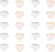 20 Pcs/18K Gold Flat Earring Backs for Studs/Droopy Silver