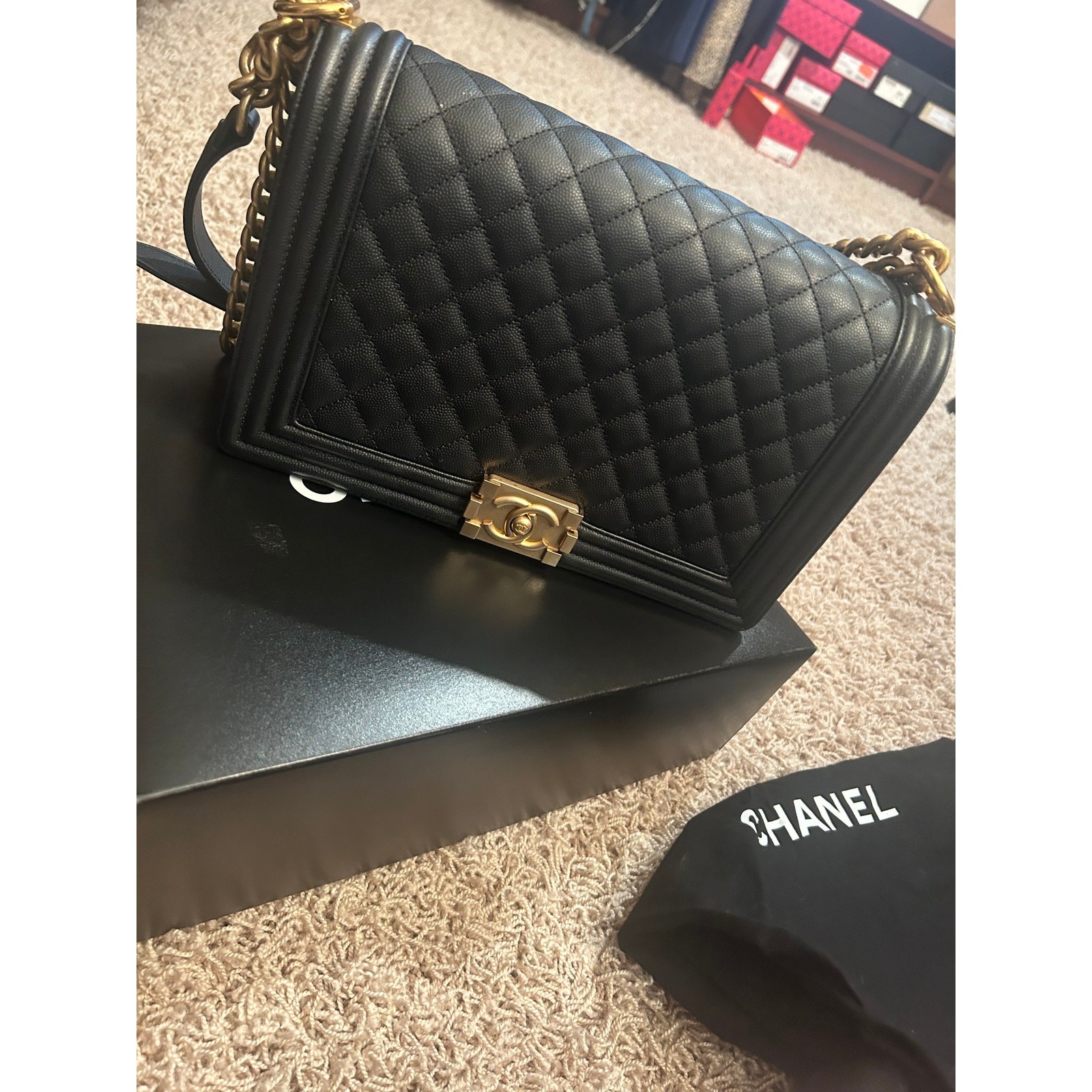 Chanel Large Quilted Leather Flap Bag Purse  