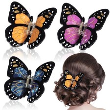 Yuxung 3 Pcs Monarch Butterfly 1 Count (Pack of 3), Orange, blue, and purple