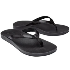 Olukai Puawe Women's Flip Flops, Black/Black, W10