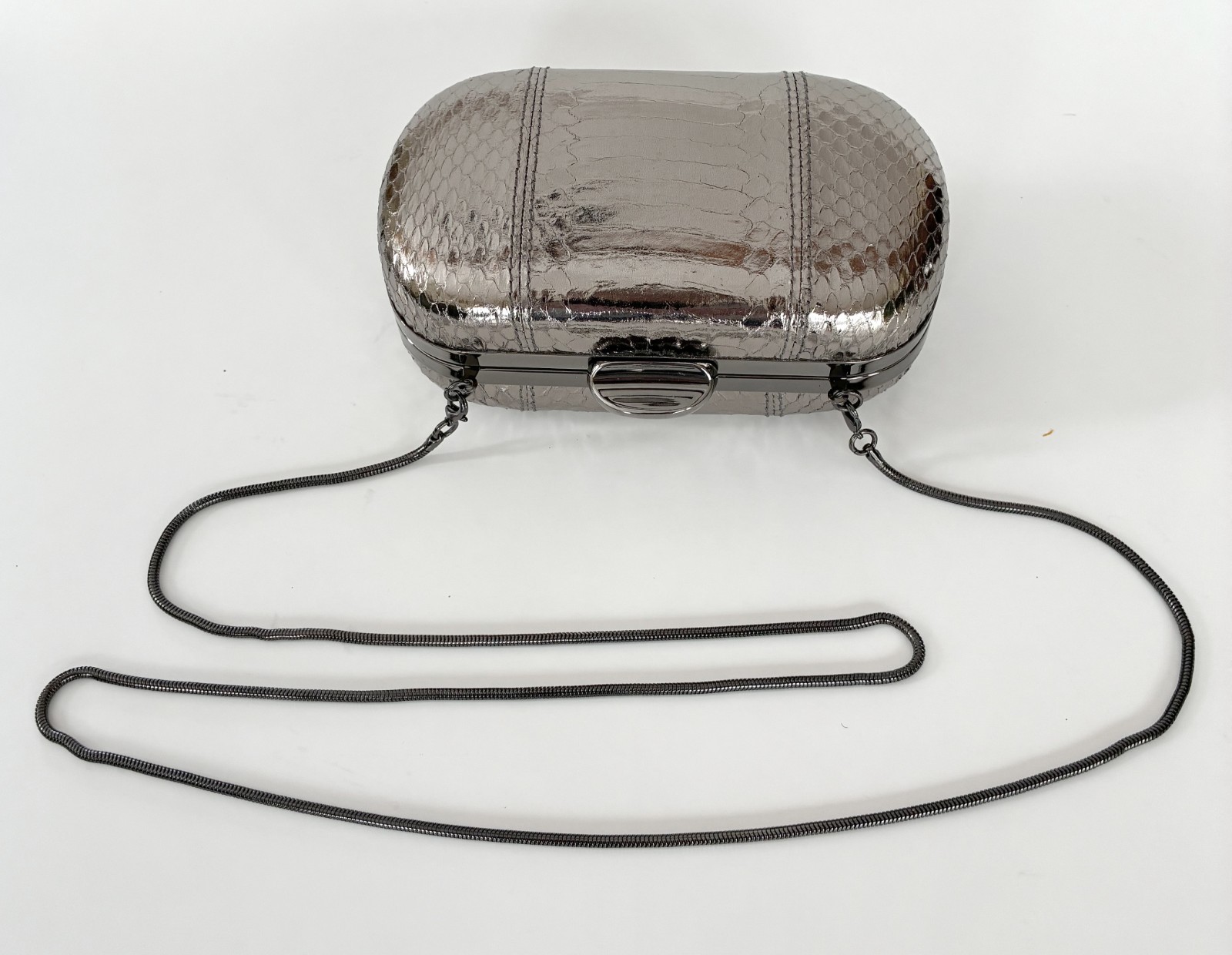Inge Christopher Silver Snakeskin (Python) Minaud… - image 2