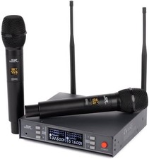 Monoprice Wireless Mic System Dual Handheld 200-Channel UHF for Karaoke Church
