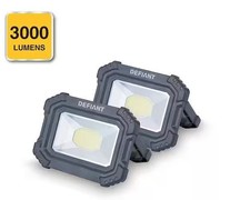 defiant 3000 Lumens Rechargeable Magnetic Utility Light w/ Power Bank 2-Pack 