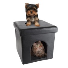 Cat House   Collapsible Multipurpose Small Dog or Cat Ottoman with Footrest, ...