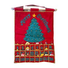 Vintage Christmas Advent Calendar Appliqu Felt 24 Ornaments